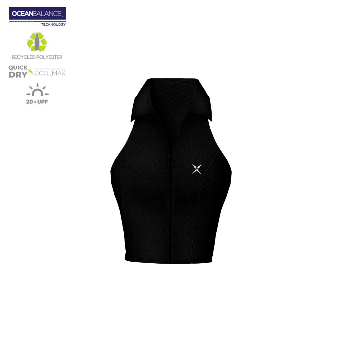 Áo Croptop cổ vest đen