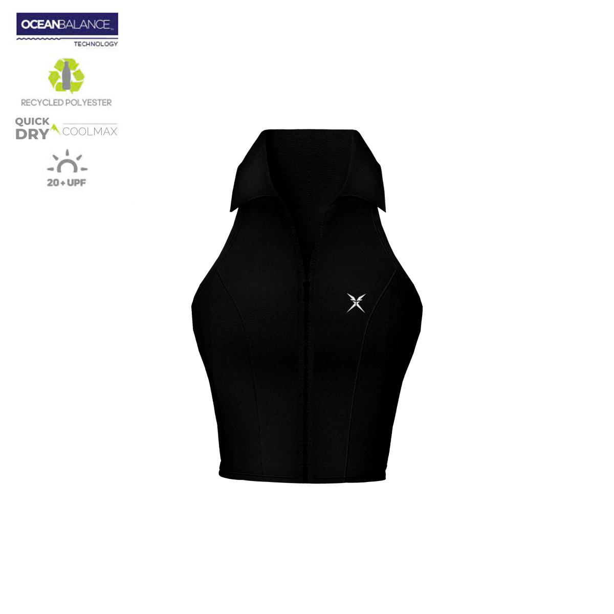 Áo Croptop cổ vest đen