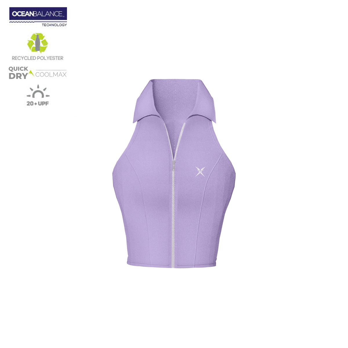 Áo Croptop cổ vest tím