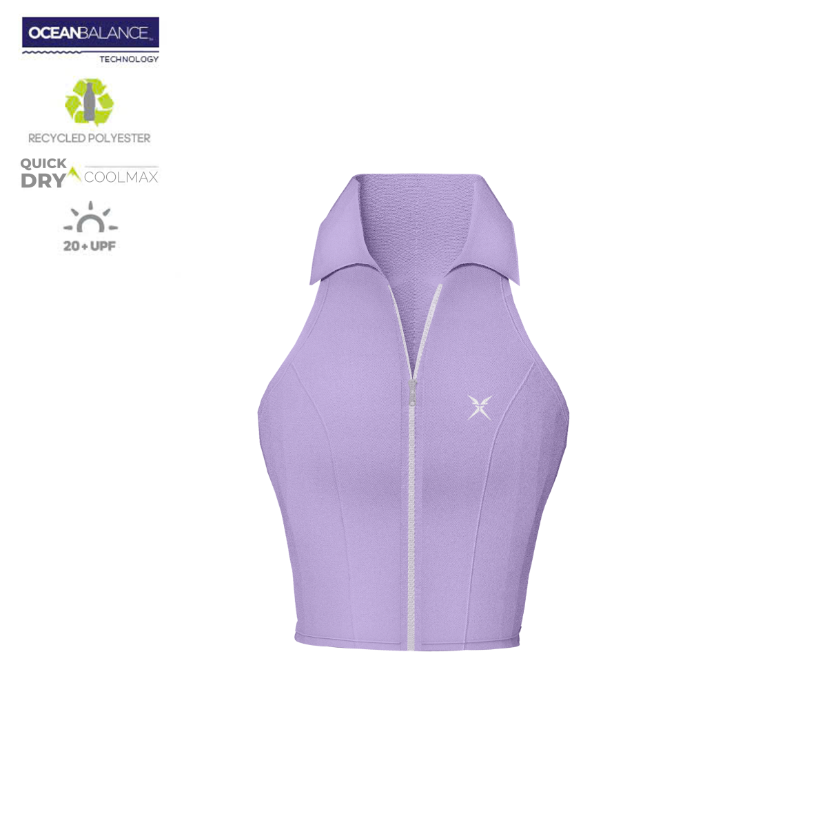 Áo Croptop cổ vest tím