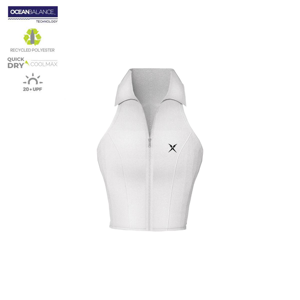 Áo Croptop cổ vest trắng